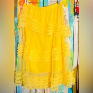 Vibrant Yellow Ruffled Skirt